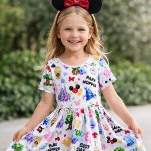 Disney Park Hopper Dress Girls 7–8 | Best Day Ever | Twirl Dress | NWOT